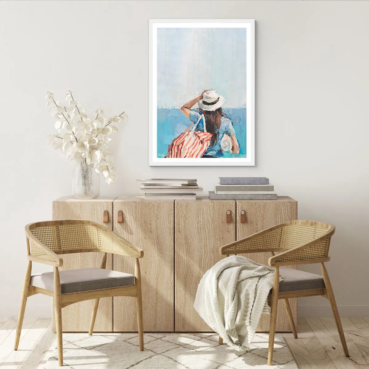 Póster en marco blanco - Bienvenida a tus vacaciones - 50x70 cm
