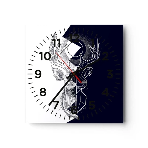Reloj de pared - Reloj de vidrio - Lucha y unidad de los opuestos - 40x40 cm