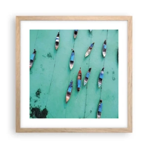 Póster en marco roble claro - En alegre espera - 40x40 cm