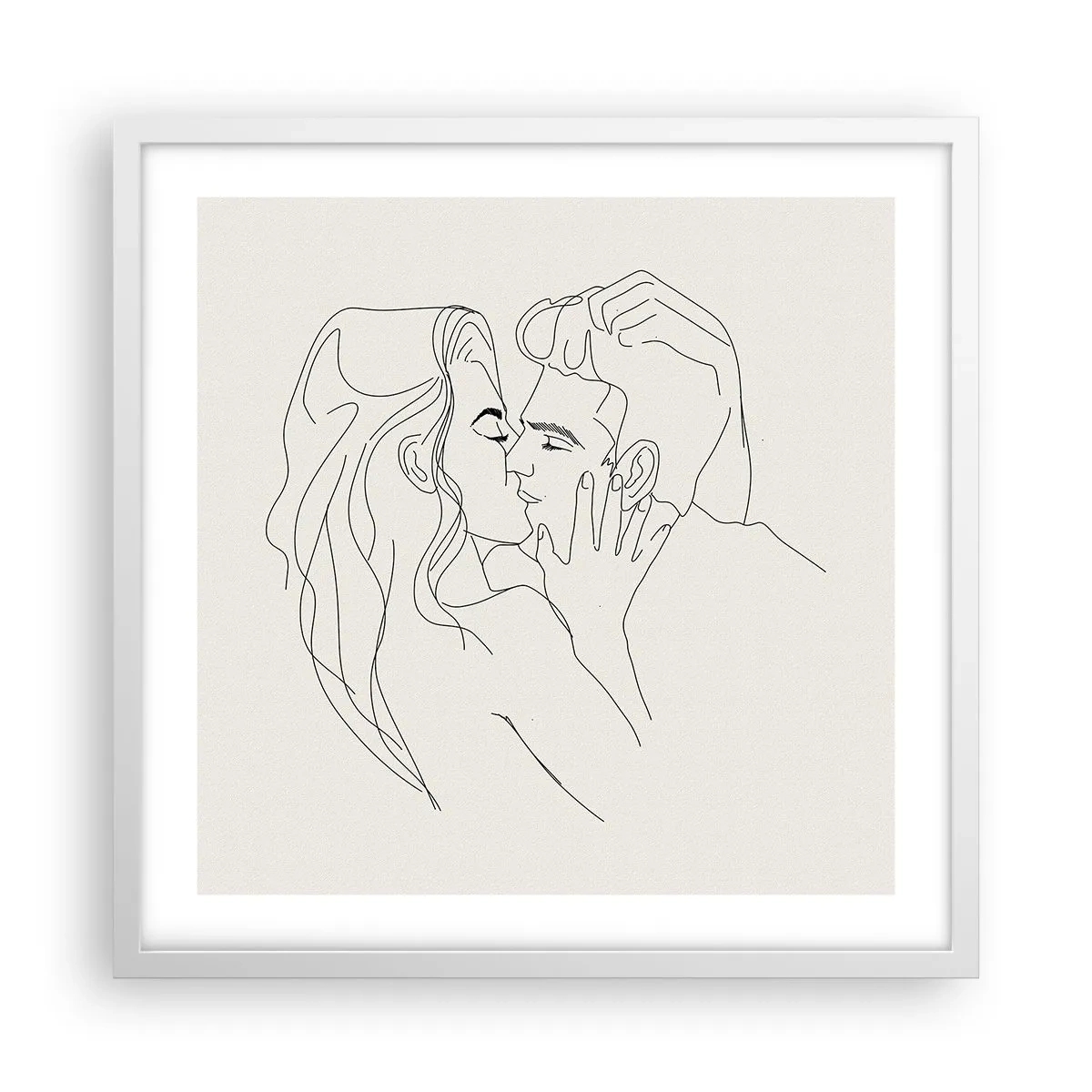 Póster en marco blanco - Unión y sentimiento - 50x50 cm