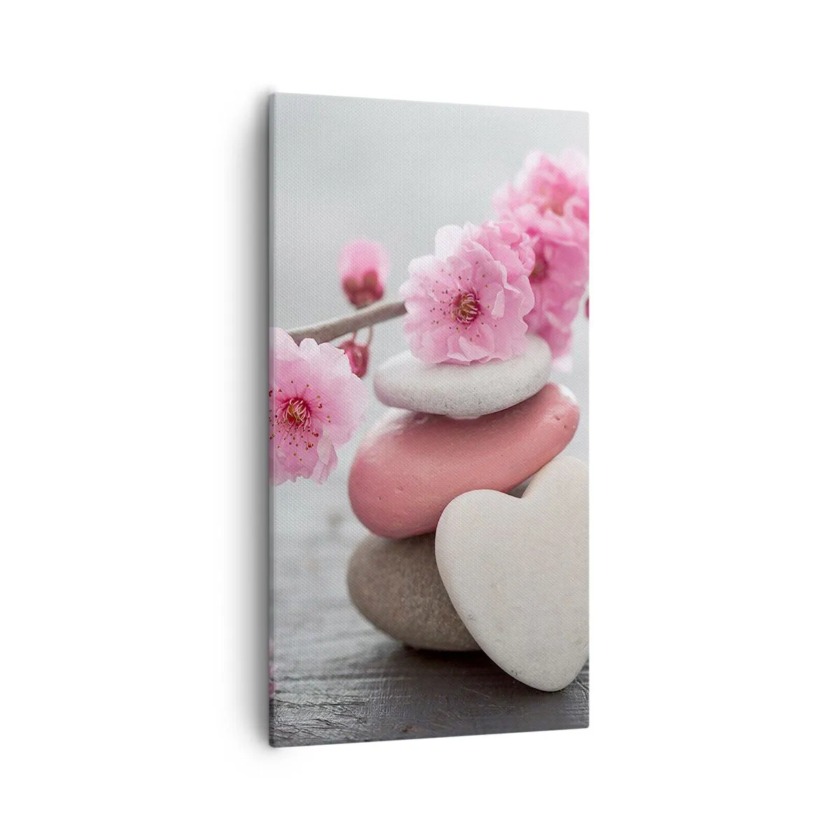 Cuadro sobre lienzo - Impresión de Imagen - Felicidad con la flor del cerezo - 55x100 cm