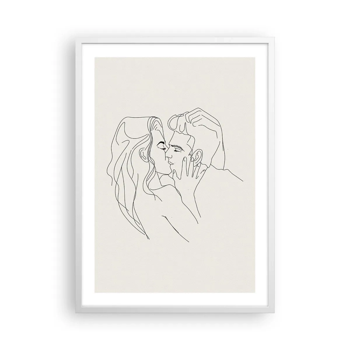 Póster en marco blanco - Unión y sentimiento - 50x70 cm