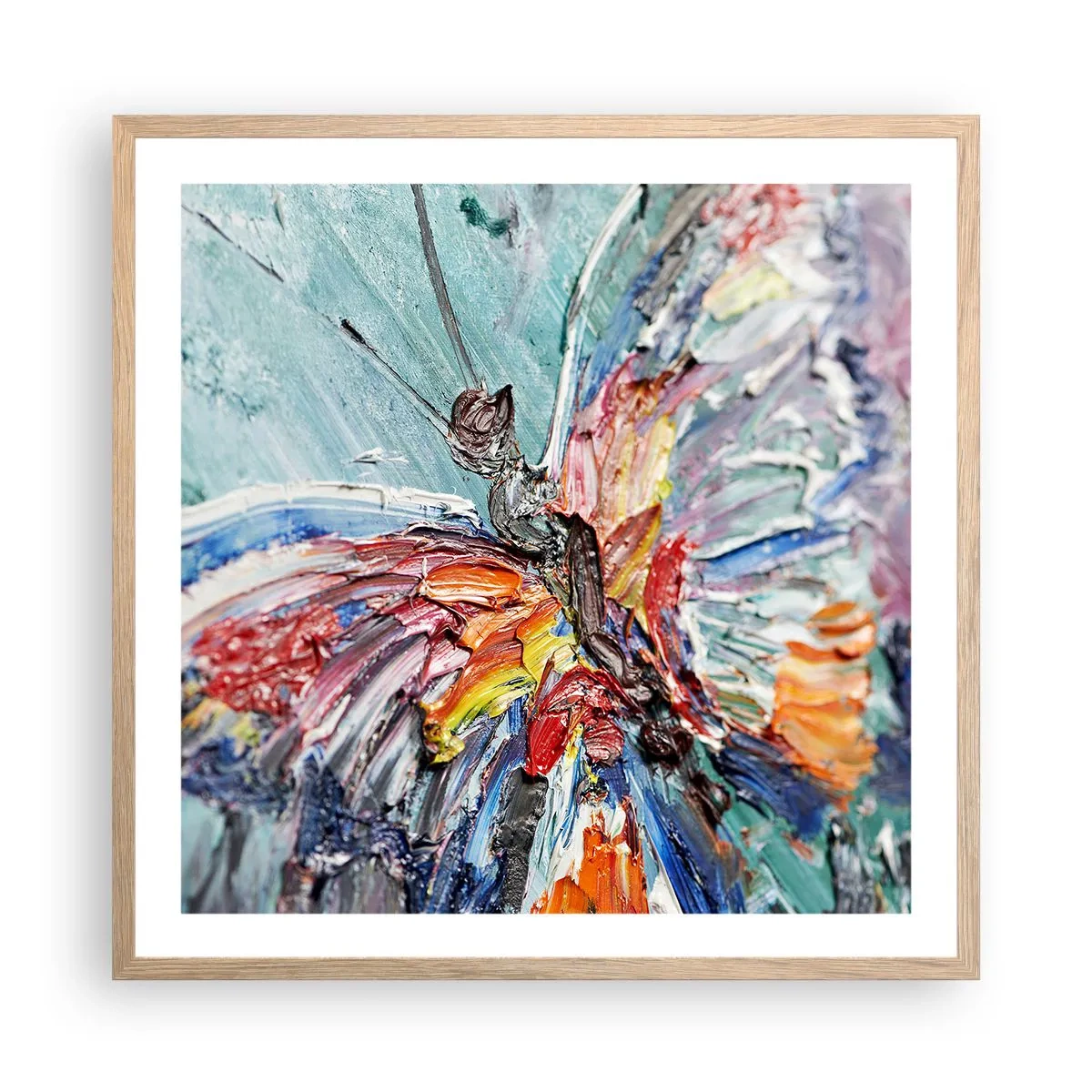 Póster en marco roble claro - Pintado por la naturaleza - 60x60 cm