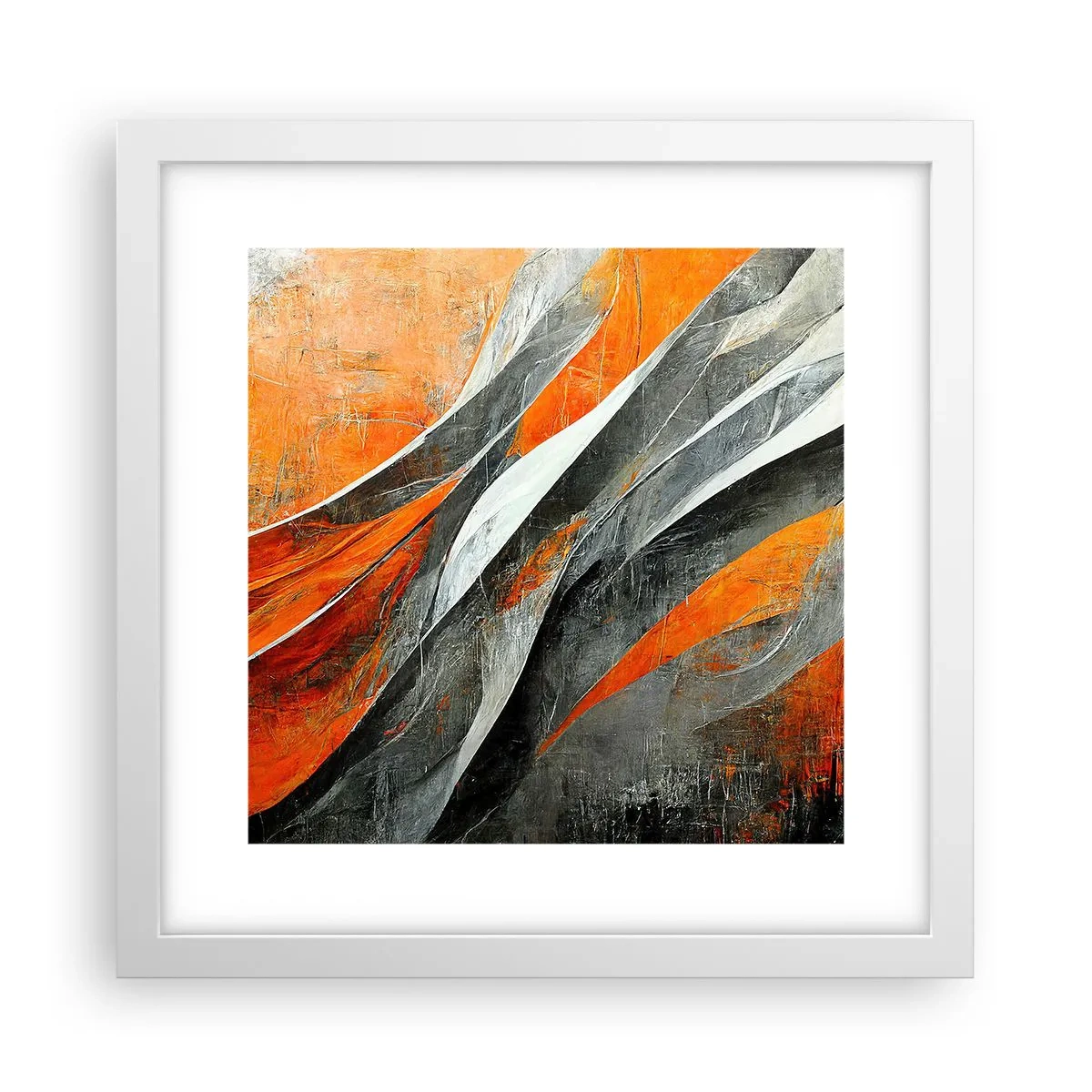 Póster en marco blanco - Calor y frío - 30x30 cm