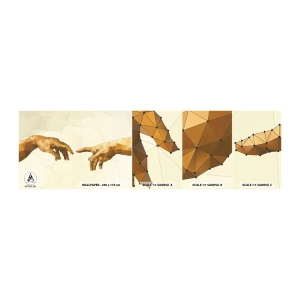 Muestra de fotomural autoadhesivo Deluxe Sticker - Geometría divina - Arte Moderno, Manos, Pedazo - 100x30 cm