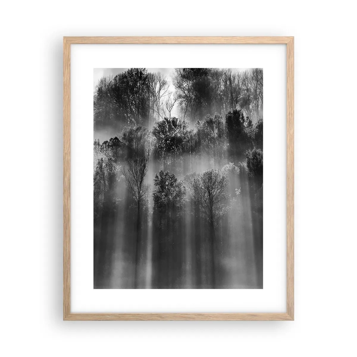 Póster en marco roble claro - En los flujos de luz - 40x50 cm