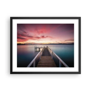 Póster en marco negro - La suave llama del atardecer - 50x40 cm