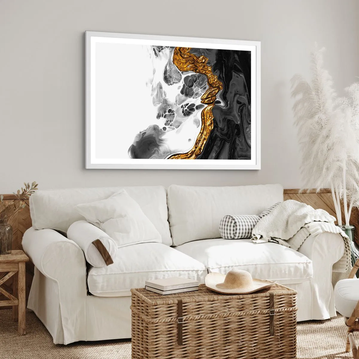 Póster en marco blanco - Composición orgánica - 50x40 cm