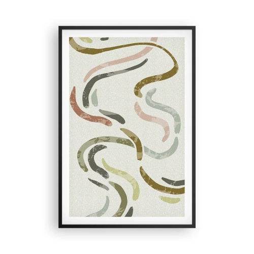 Póster en marco negro - La alegre danza de la abstracción - 61x91 cm