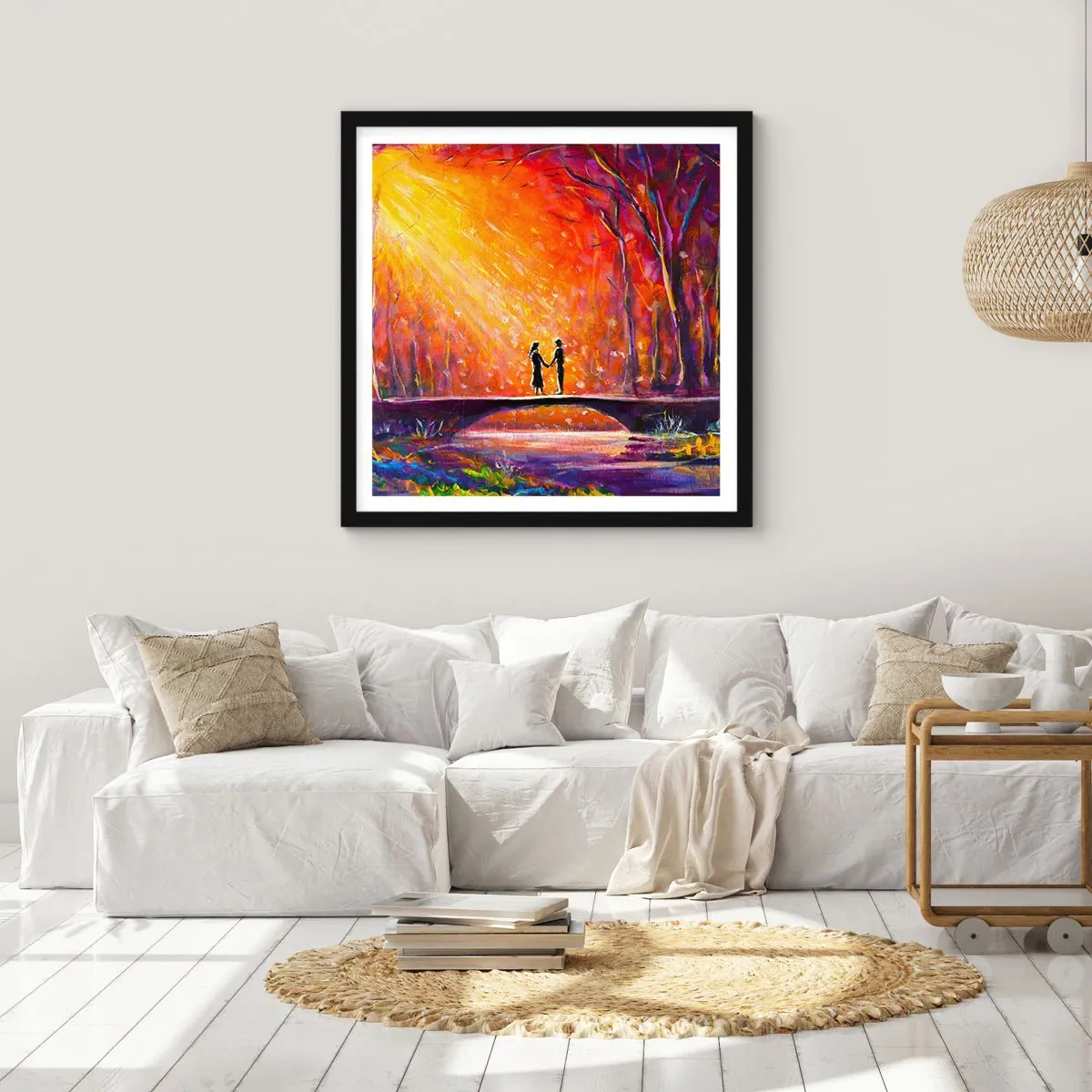 Póster en marco negro - El cielo también los ama - 30x30 cm