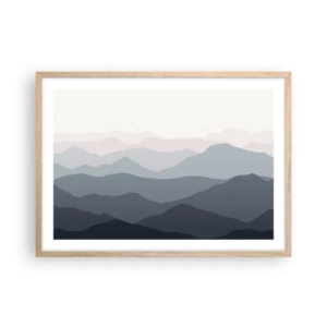 Póster en marco roble claro - Cordilleras a la vista - 70x50 cm