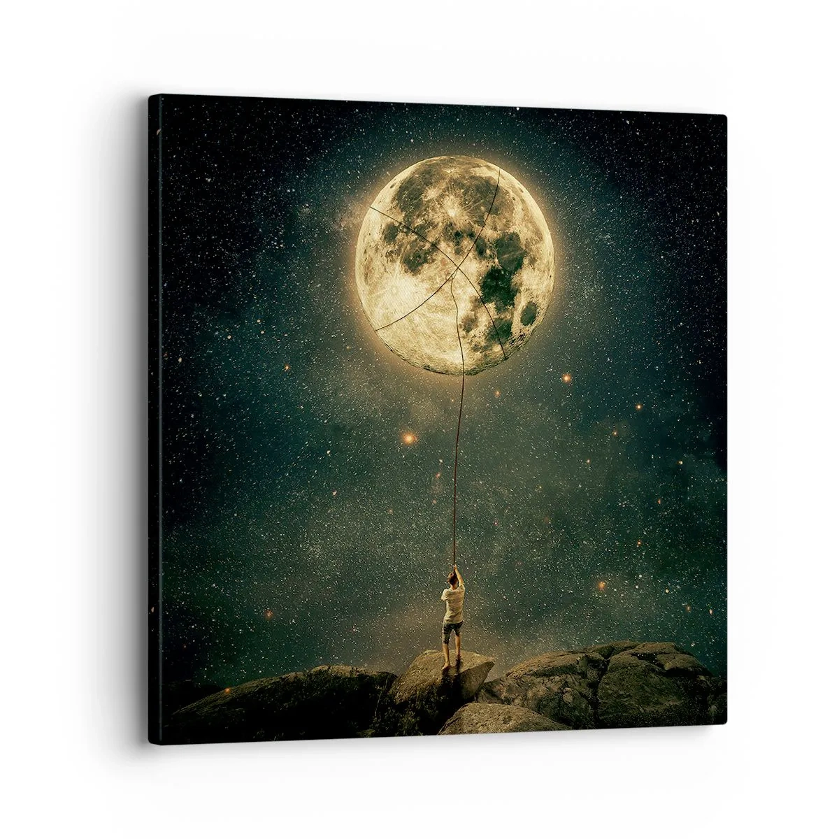 Cuadro sobre lienzo - Impresión de Imagen - El que robó la luna - 30x30 cm