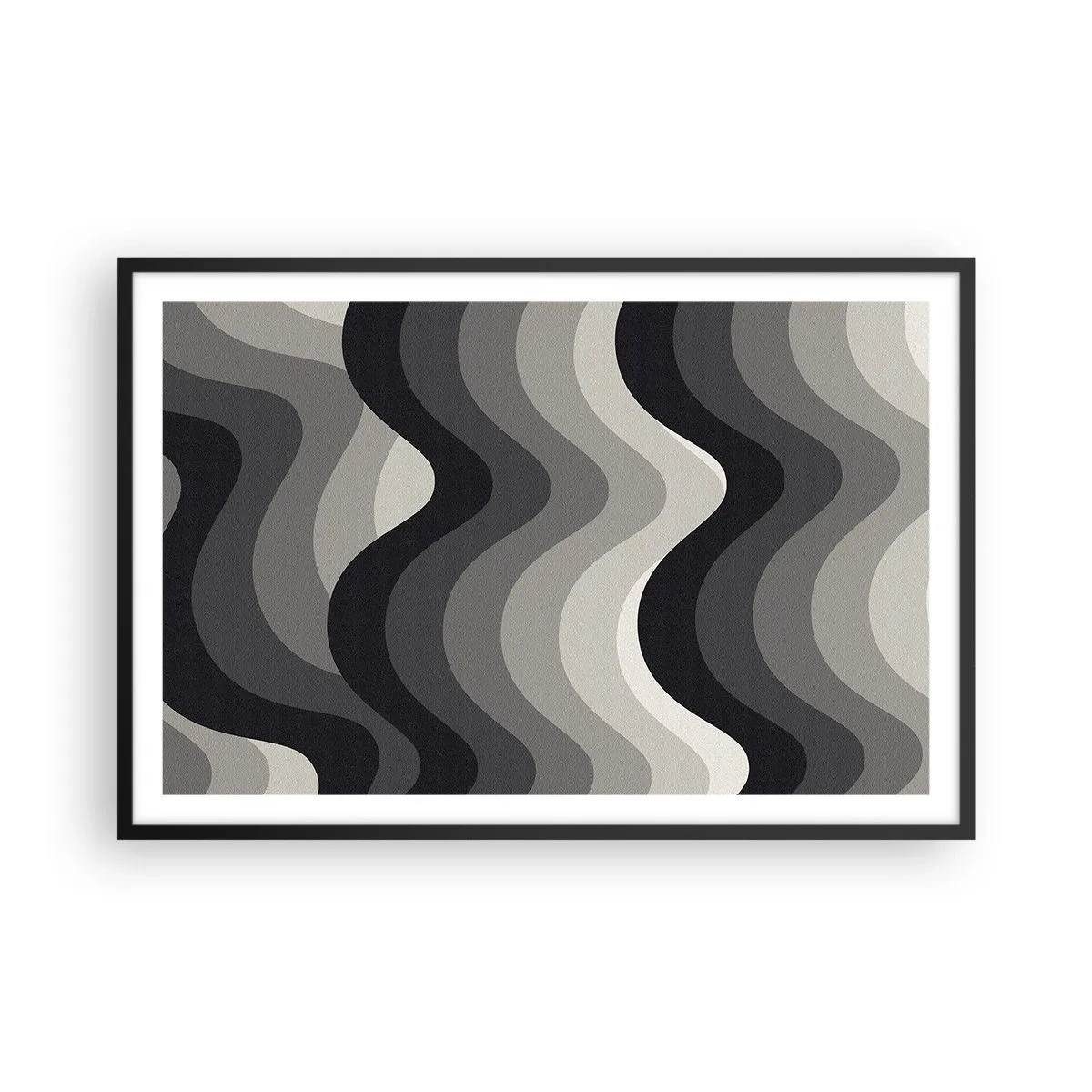 Póster en marco negro - Ola tras ola - 91x61 cm