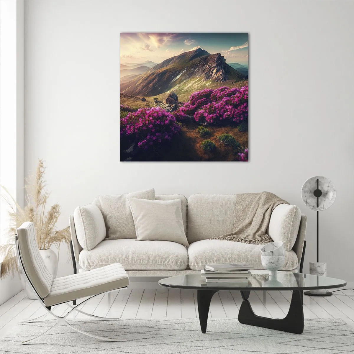 Cuadro sobre vidrio - Impresiones sobre Vidrio - Verano en las montañas - 30x30 cm