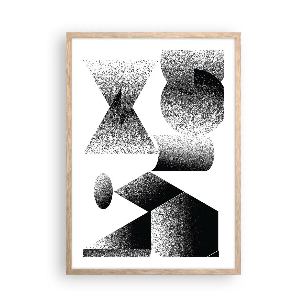 Póster en marco roble claro - Ángulos y óvalos - 50x70 cm