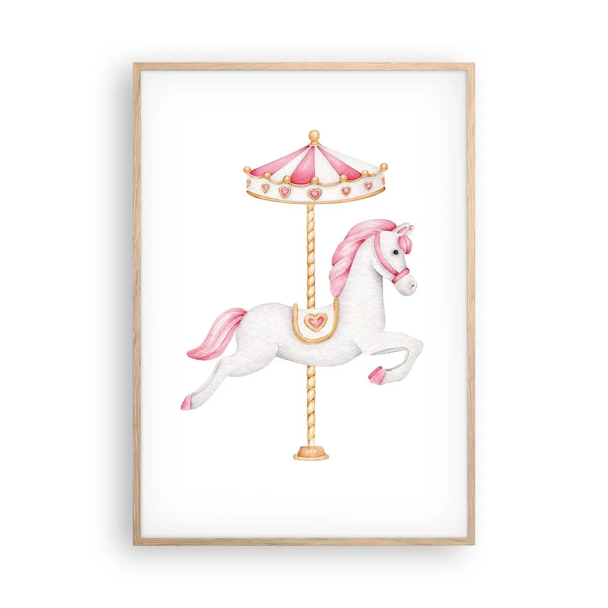 Póster en marco roble claro - Partió al galope - 70x100 cm