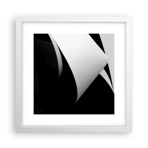 Póster en marco blanco - Planos de luz desde las profundidades de la sombra - 30x30 cm