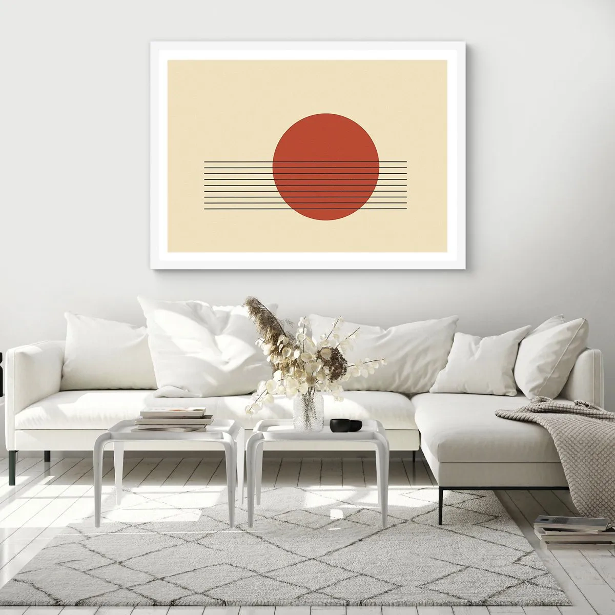 Póster en marco blanco - Cruzando el círculo - 70x50 cm