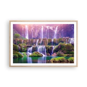 Póster en marco roble claro - Escalera al cielo - 91x61 cm