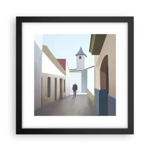 Póster en marco negro - Paseo soleado - 30x30 cm