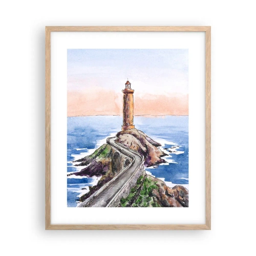 Póster en marco roble claro - Frente al mar - 40x50 cm