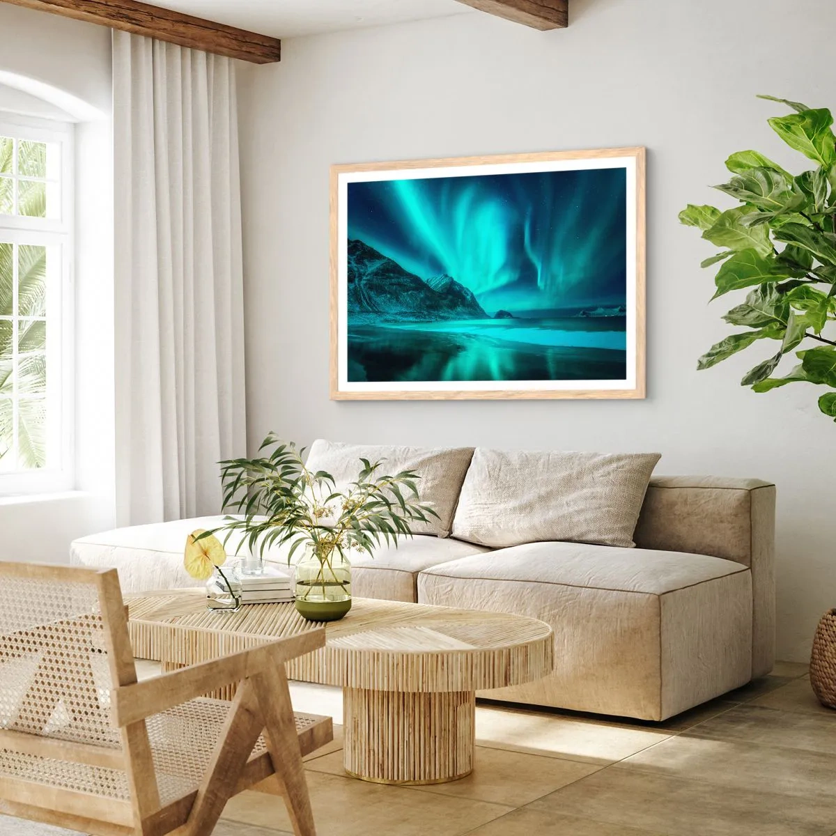 Póster en marco roble claro - Maravillas del norte - 50x40 cm