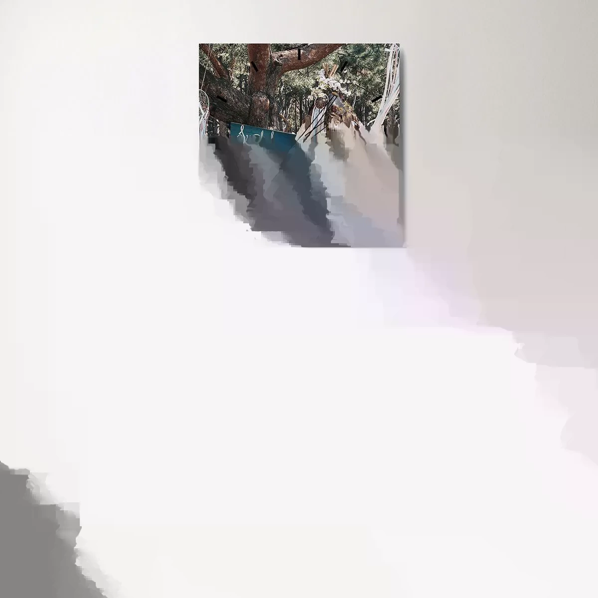 Reloj de pared - Reloj de vidrio - Amor exótico - 30x30 cm