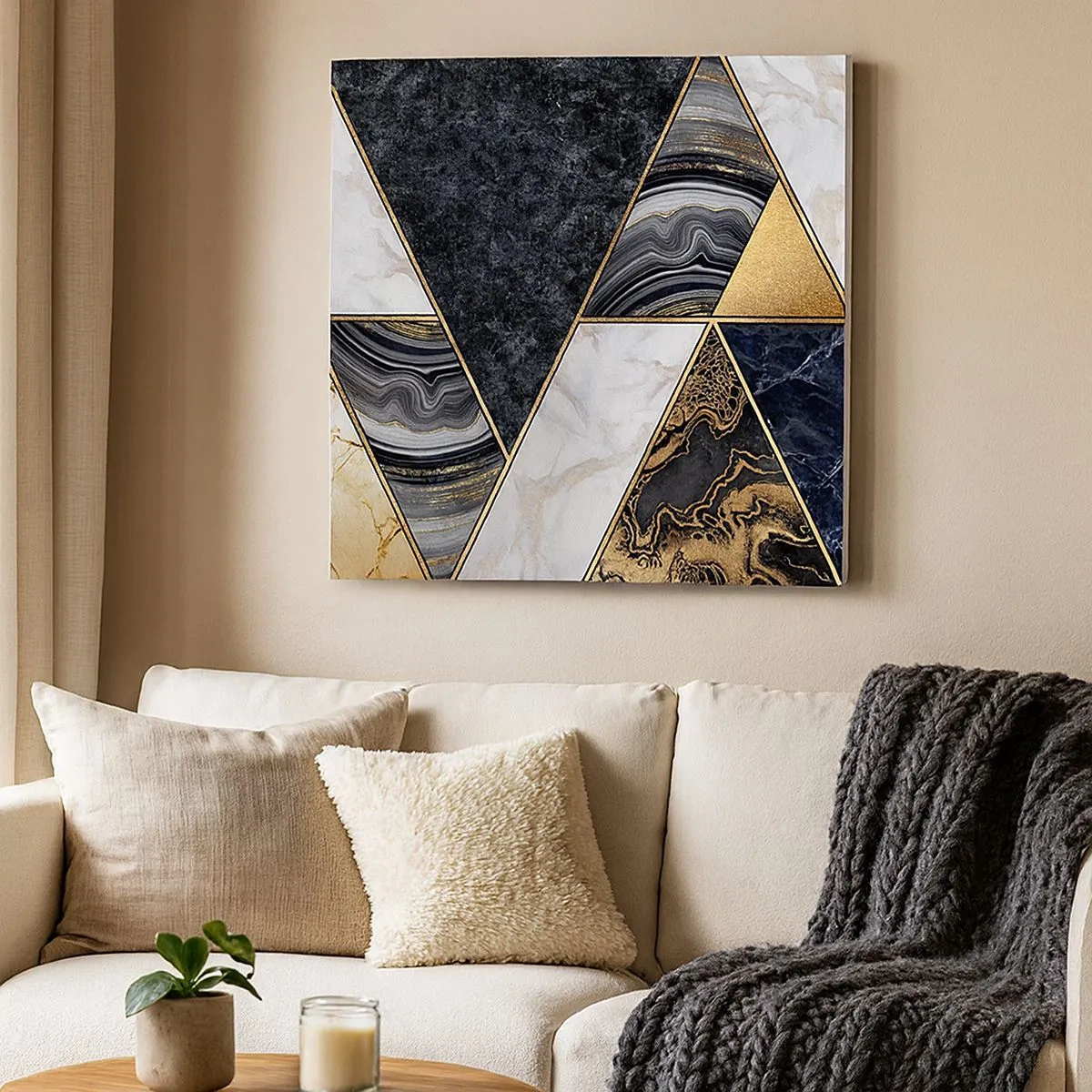 Cuadro sobre lienzo - Impresión de Imagen - Collage de piedras - 30x30 cm