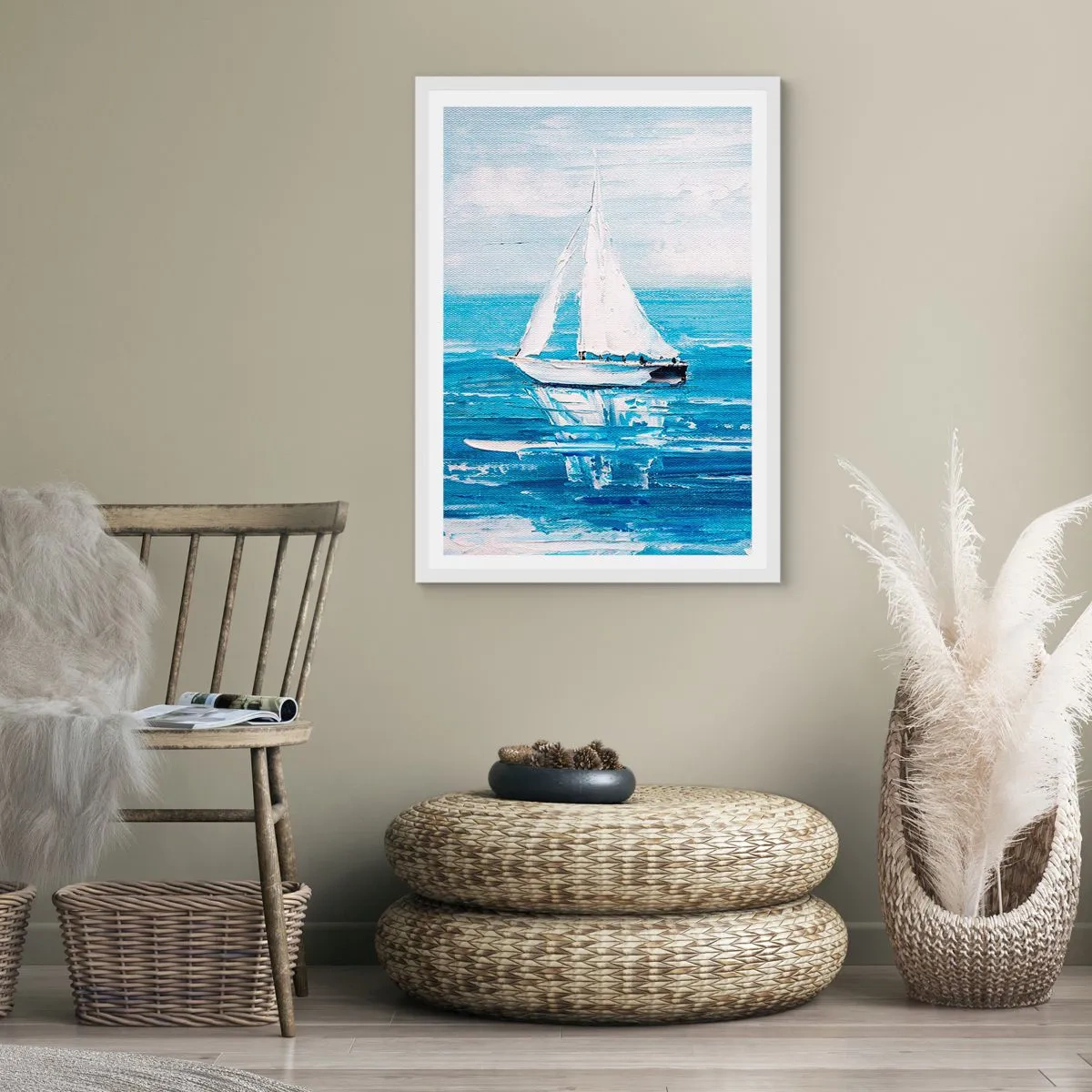 Póster en marco blanco - Con un amigo a tu lado - 70x100 cm