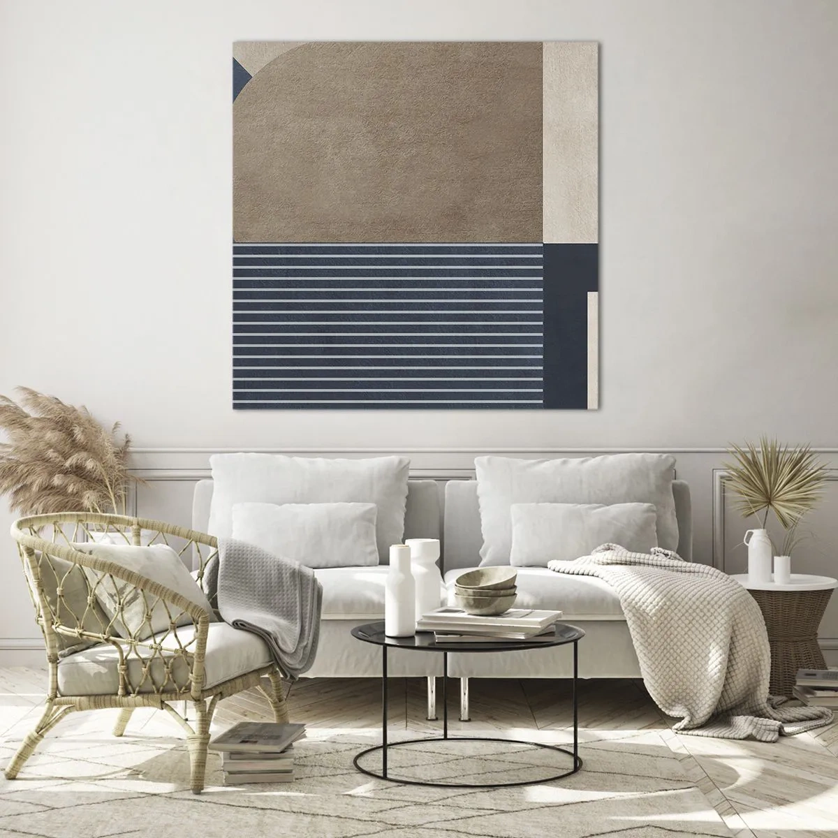 Cuadro sobre vidrio - Impresiones sobre Vidrio - Composición de sencillez y redondez - 70x70 cm