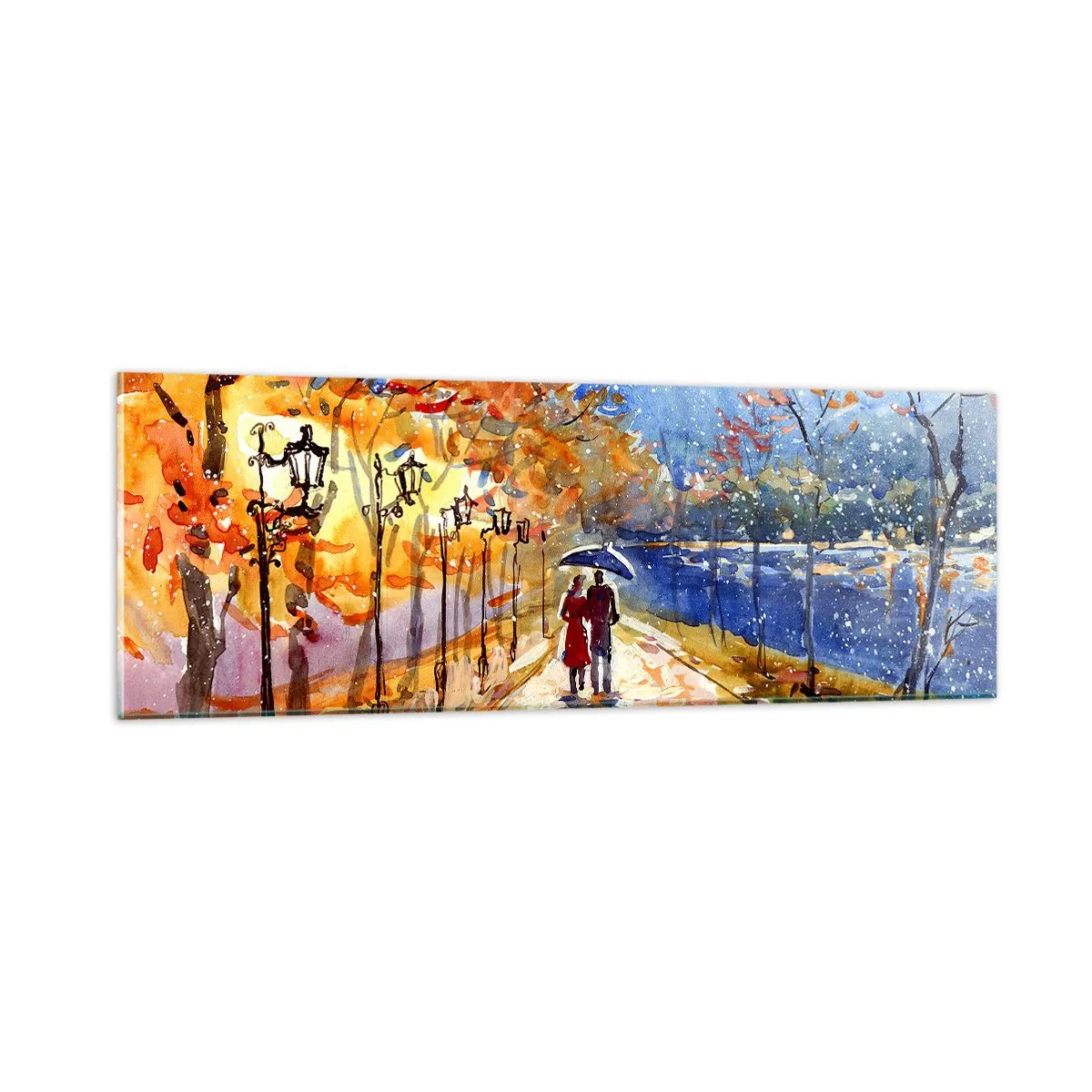 Cuadro sobre vidrio - Impresiones sobre Vidrio - Juntos hasta el límite del tiempo - 90x30 cm
