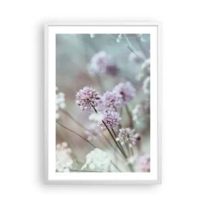 Póster en marco blanco - Dulces filigranas de hierbas - 50x70 cm