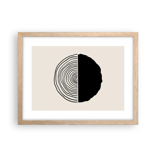 Póster en marco roble claro - Mitad y mitad - 40x30 cm