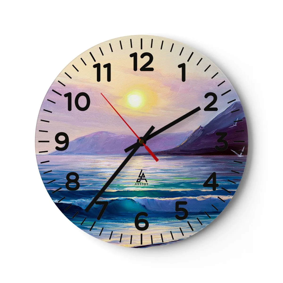 Reloj de pared - Reloj de vidrio - Cristal de agua y aire - 30x30 cm
