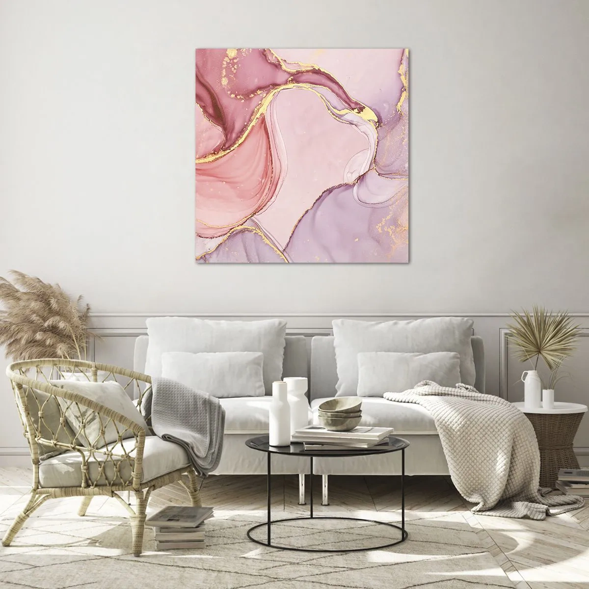 Cuadro sobre vidrio - Impresiones sobre Vidrio - Caricia de colores - 60x60 cm