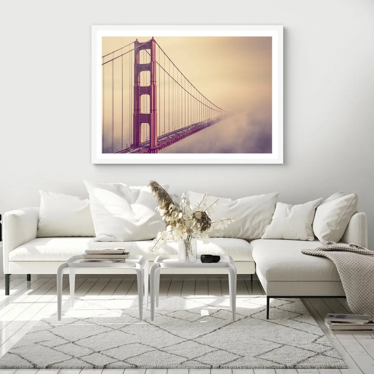 Póster en marco blanco - Entre el cielo y la tierra - 50x40 cm