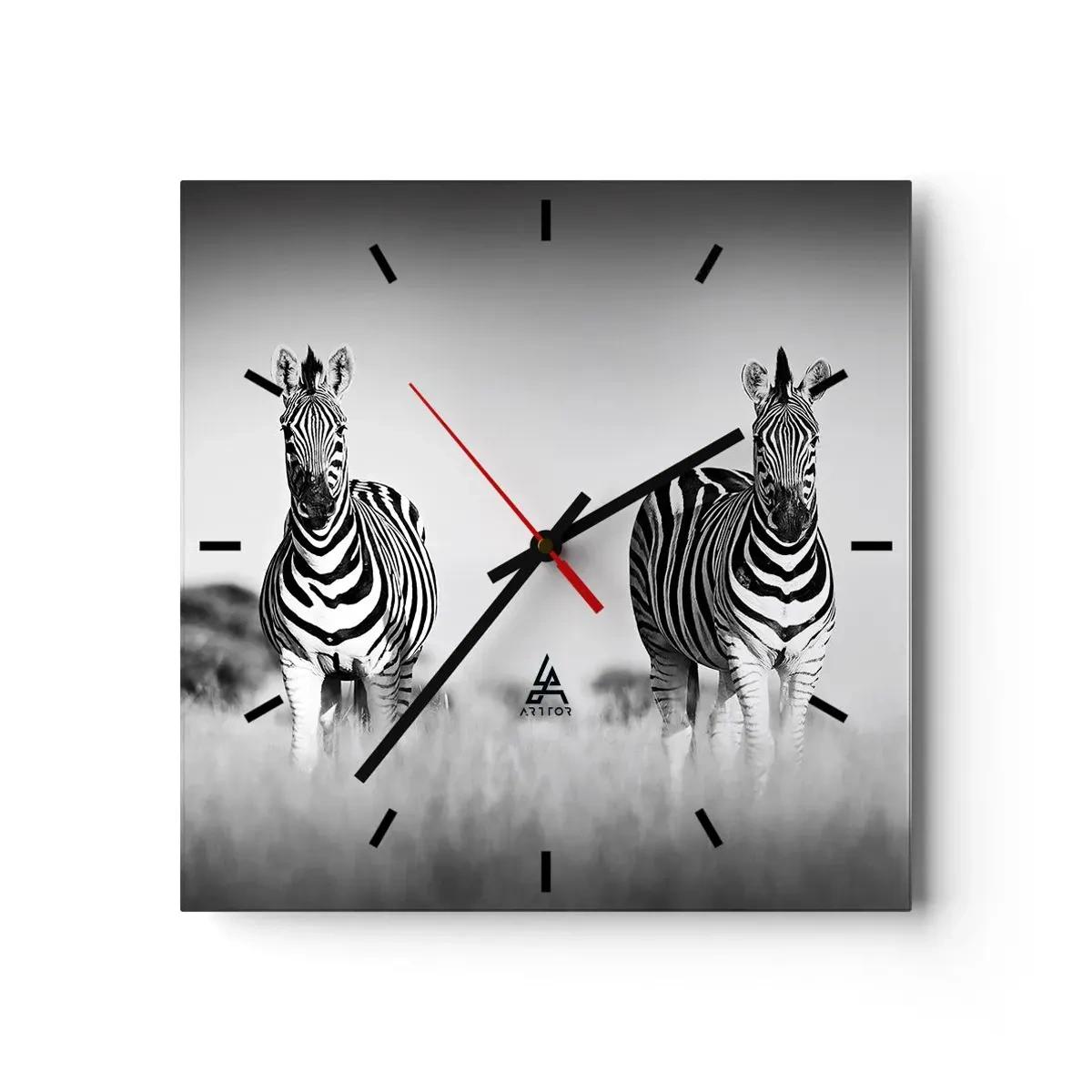 Reloj de pared - Reloj de vidrio - Resulta que el mundo es blanco y negro - 40x40 cm