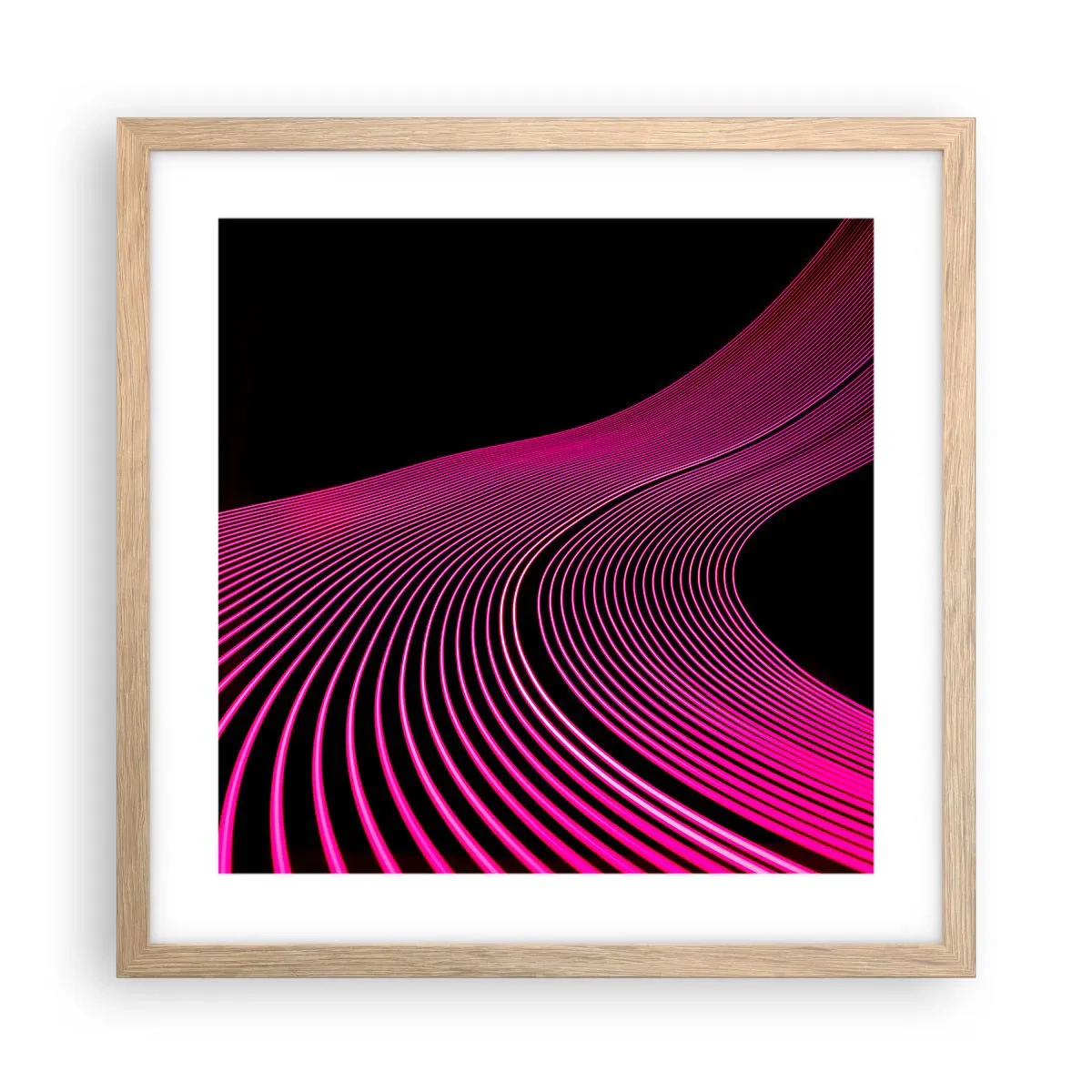 Póster en marco roble claro - Avenida de luz - 40x40 cm