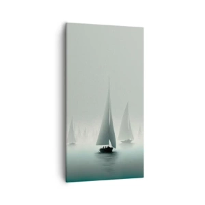 Cuadro sobre lienzo - Impresión de Imagen - Día de niebla en alta mar - 55x100 cm