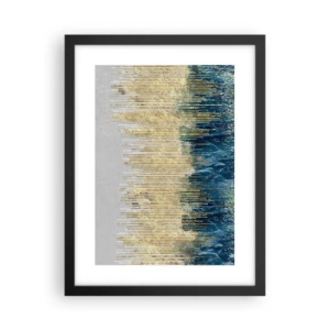 Póster en marco negro - Frontera de líneas doradas - 30x40 cm