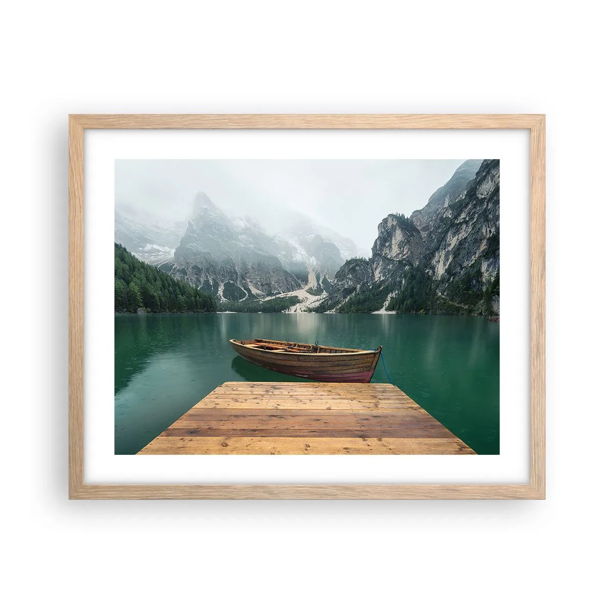 Póster en marco roble claro - Paisaje inolvidable - 50x40 cm