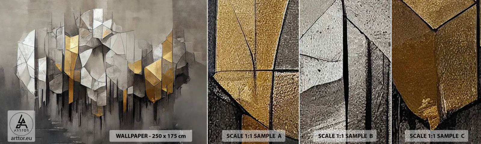 Muestra de fotomural Premium Sand - Composición hecha de hielo y luz - Abstracción, Pedazo, Arte deco - 100x30 cm