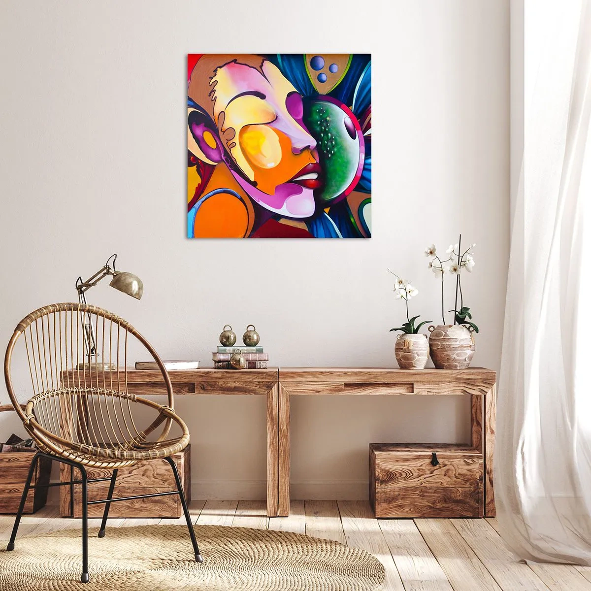 Cuadro sobre lienzo - Impresión de Imagen - Toque de color - 50x50 cm