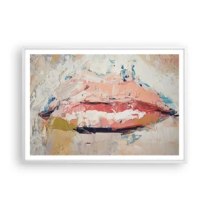 Póster en marco blanco - Despierta los sentidos - 100x70 cm