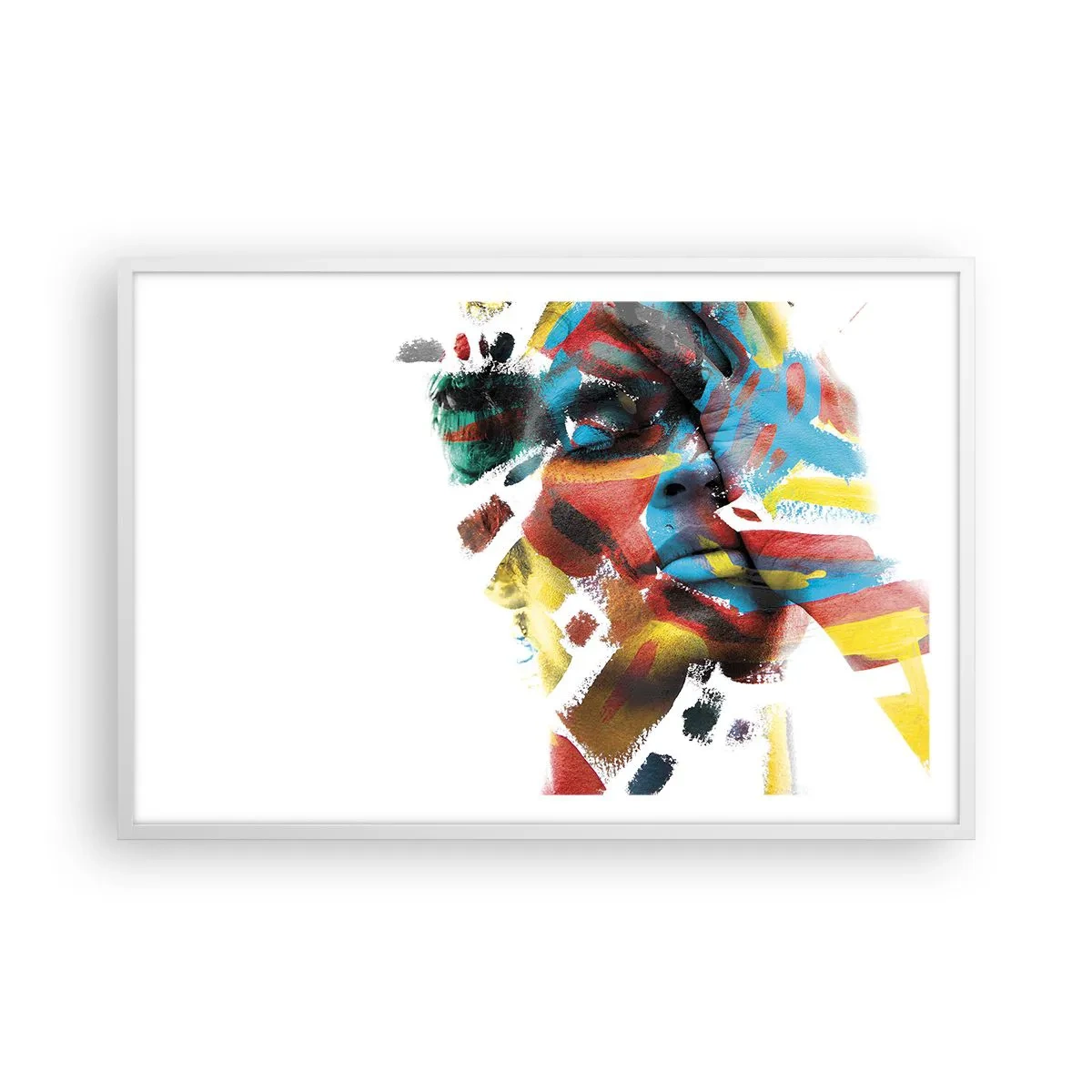 Póster en marco blanco - Una personalidad colorida - 91x61 cm