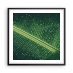 Póster en marco negro - Estructura del verde - 50x50 cm