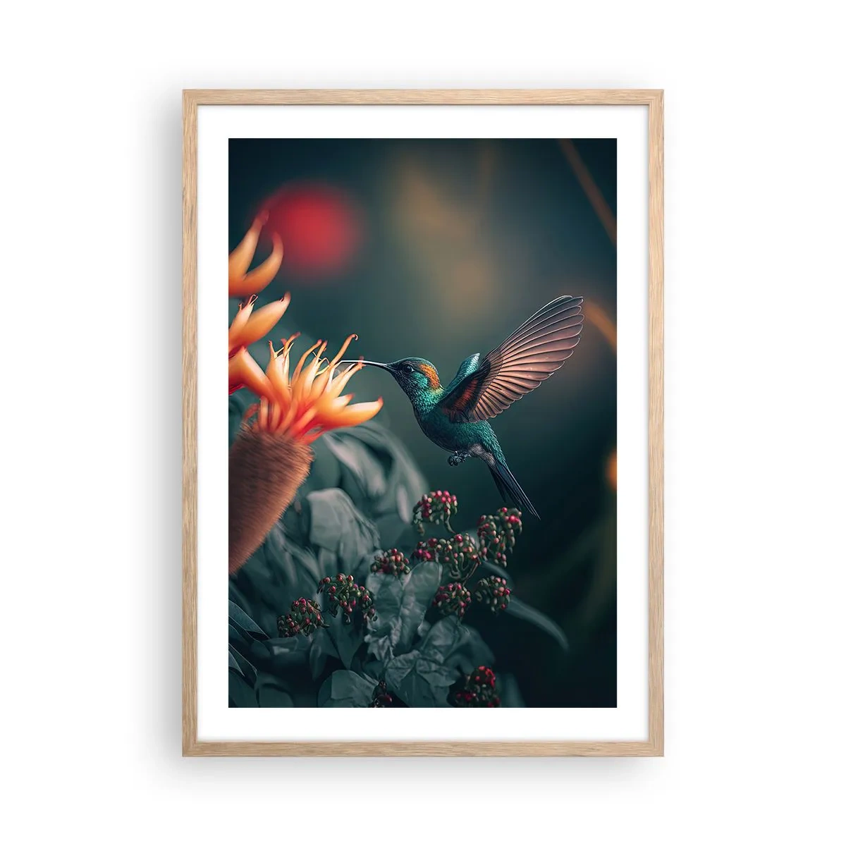 Póster en marco roble claro - Una vida verdaderamente colorida - 50x70 cm