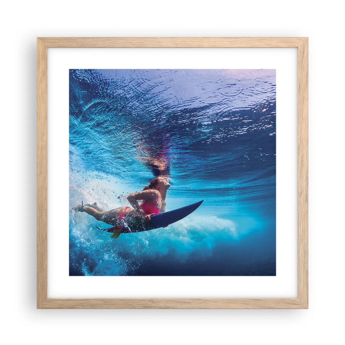 Póster en marco roble claro - La profundidad de la alegría - 40x40 cm