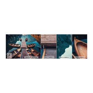 Muestra de fotomural autoadhesivo Deluxe Sticker - Esperando en el muelle - Paisaje, Lago, Tirol - 100x30 cm