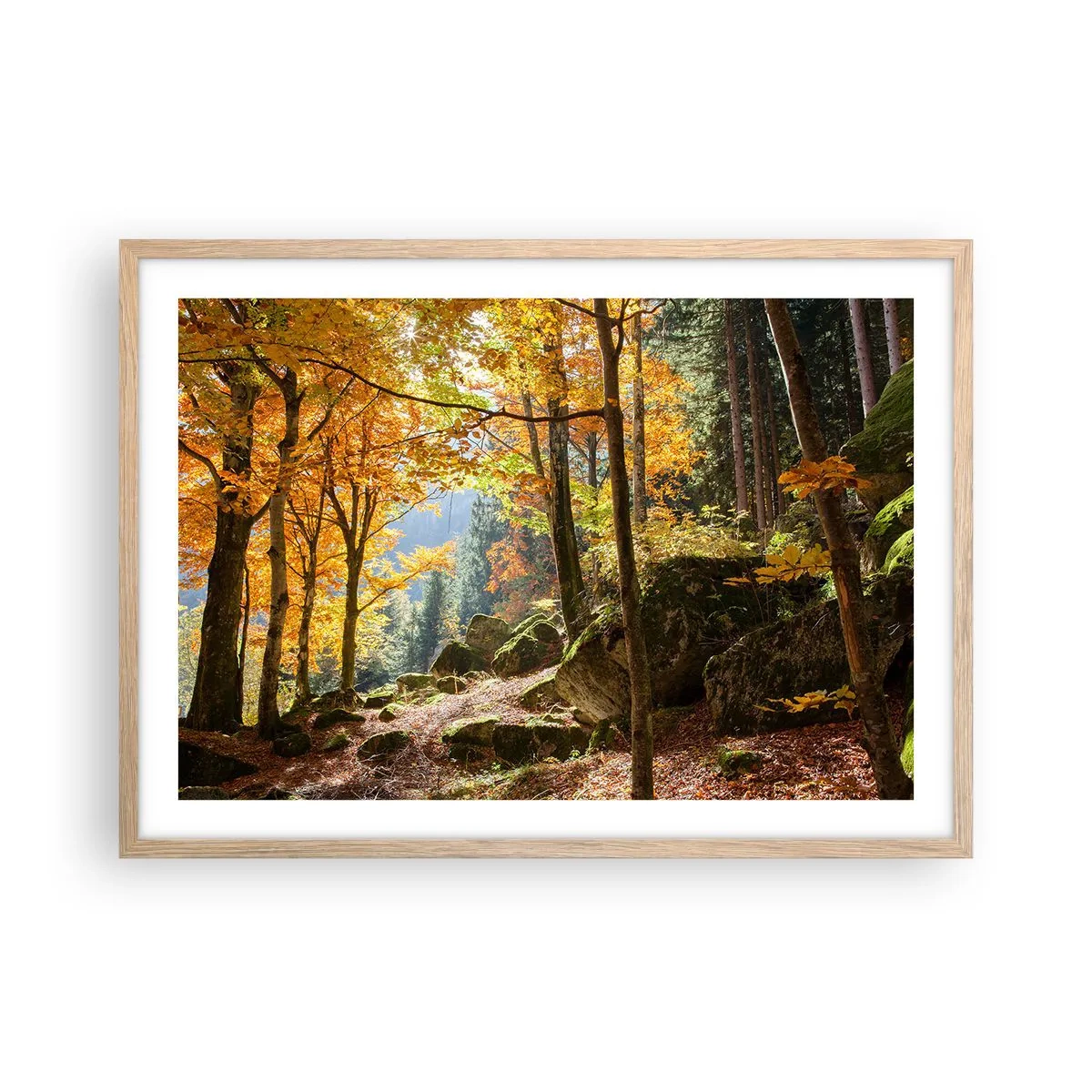 Póster en marco roble claro - Tiempo de descanso - 70x50 cm